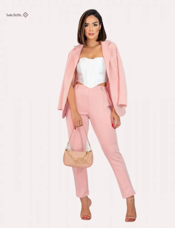 Conjunto Feminino de luxo  Lady Griffe  Rosa Bebê - Image 2