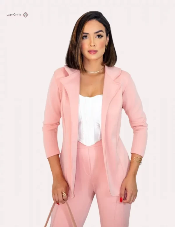Blazer de luxo  Lady Griffe Rosa Bebê